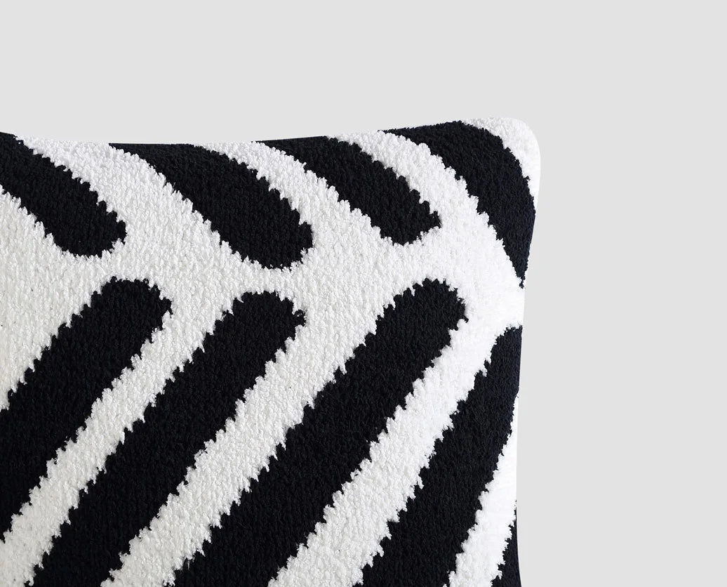 Soft And Comfy Black and White Chevron Tulum Throw Pillow - The Rug Decor