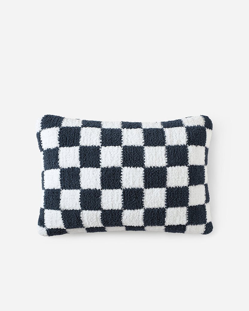 Soft and Comfy Mardi Gras and Midnight - Off White, Moss - Sahara Tan and Mocha - Sahara Tan Checkerboard Mini Pillow - The Rug Decor