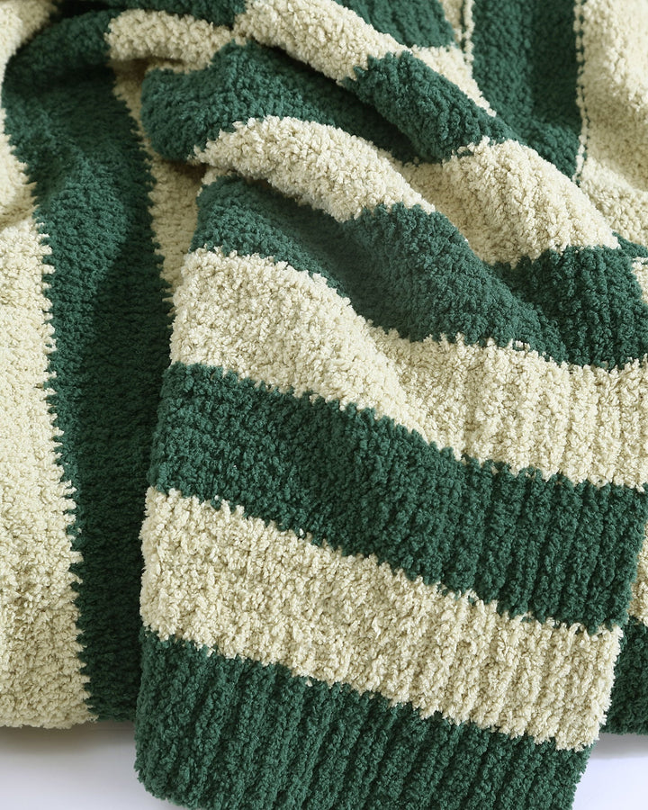 Soft and Cozy Cherry and Forest Striped Sunset Soiree Lightweight Throw - The Rug Decor