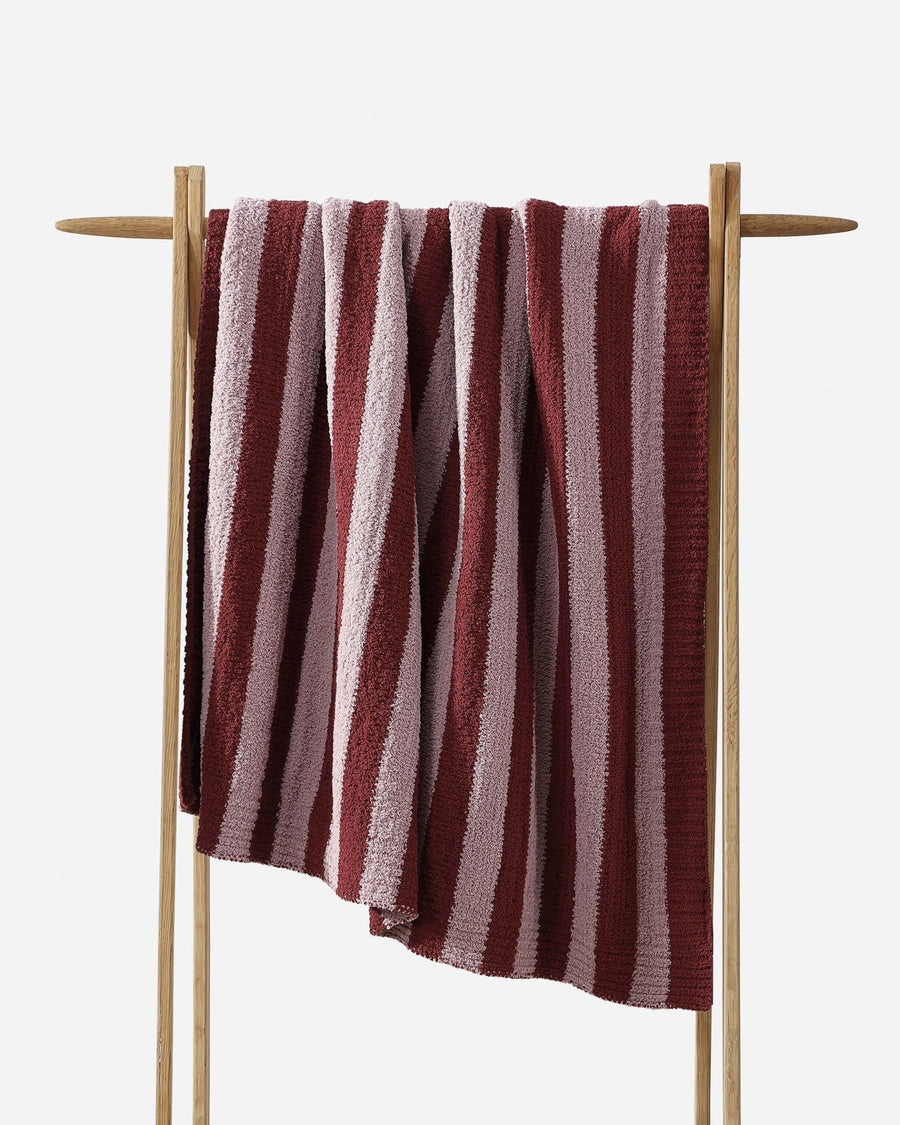 Soft and Cozy Cherry and Forest Striped Sunset Soiree Lightweight Throw - The Rug Decor