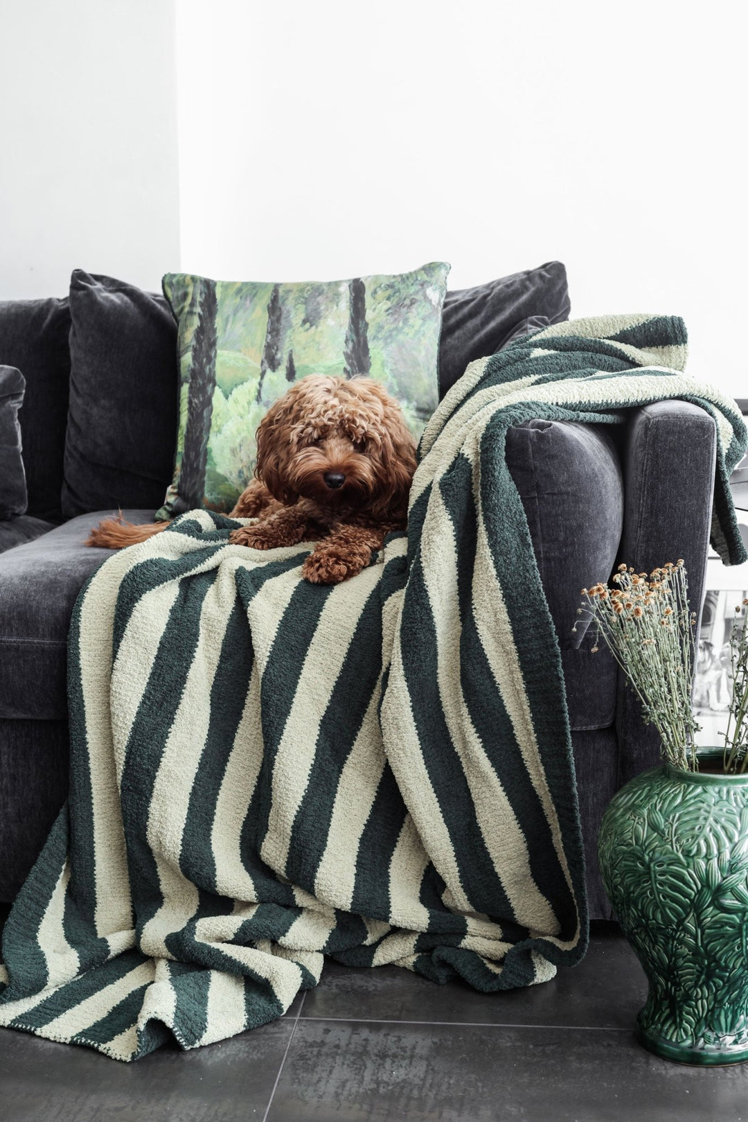 Soft and Cozy Cherry and Forest Striped Sunset Soiree Lightweight Throw - The Rug Decor