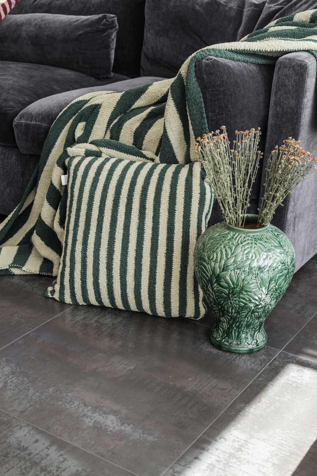 Soft and Cozy Jardin and Clouds Striped Sunset Soiree Throw Pillow - The Rug Decor