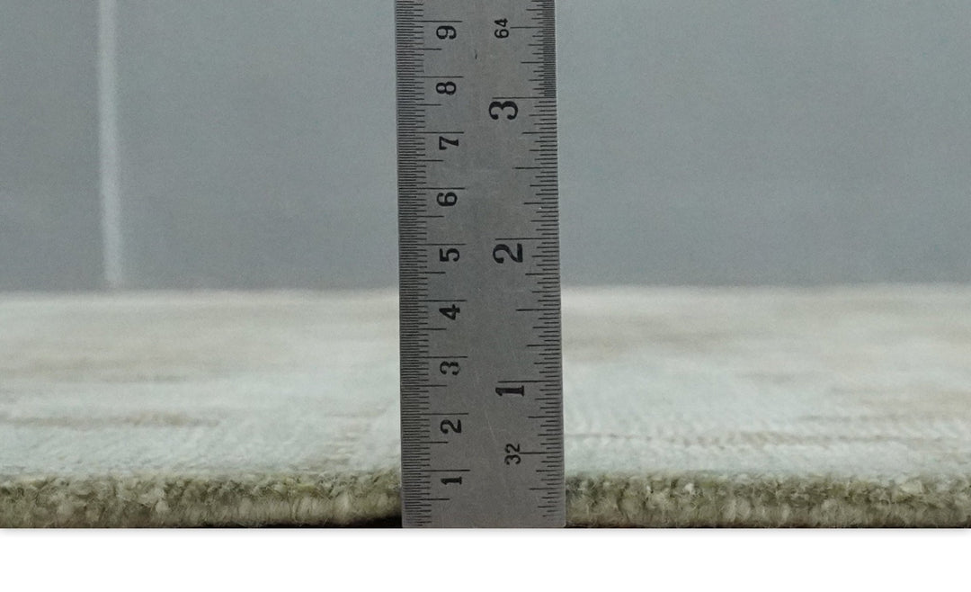 Soft and Cozy Modern Abstract Olive and Silver Hand knotted Bamboo Silk Area Rug - The Rug Decor