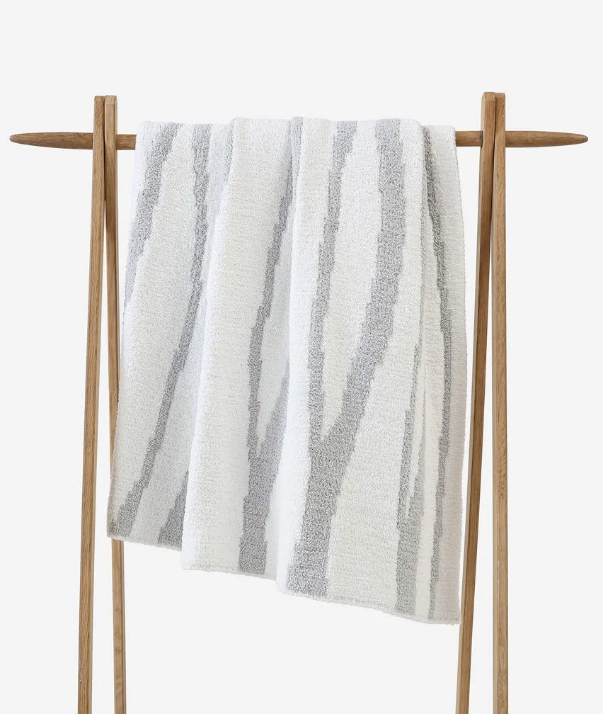 Soft And Cozy Off-white And Cloud Gray Reversible Blanket Throw For Bed Or Couch - The Rug Decor