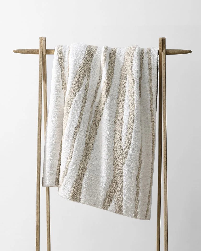 Soft And Cozy Off-white And Cloud Gray Reversible Blanket Throw For Bed Or Couch - The Rug Decor