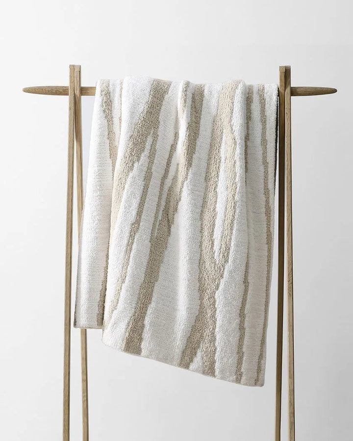 Soft And Cozy Off-white And Cloud Gray Reversible Blanket Throw For Bed Or Couch - The Rug Decor