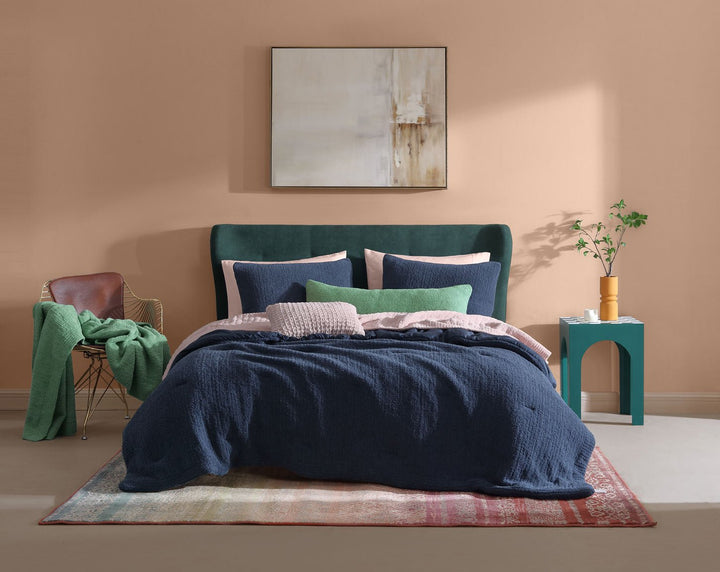 Soft and Stylish Solid Cloud Gray, Taupe, Midnight and Clear White Snug Lumbar Pillow - The Rug Decor