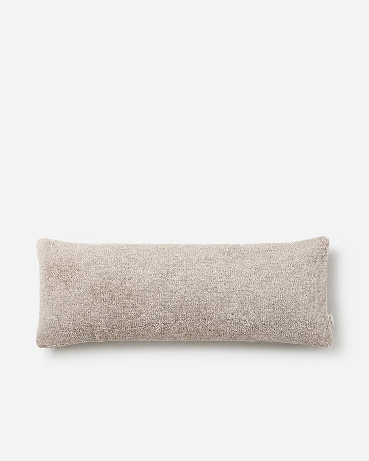 Soft and Stylish Solid Cloud Gray, Taupe, Midnight and Clear White Snug Lumbar Pillow - The Rug Decor