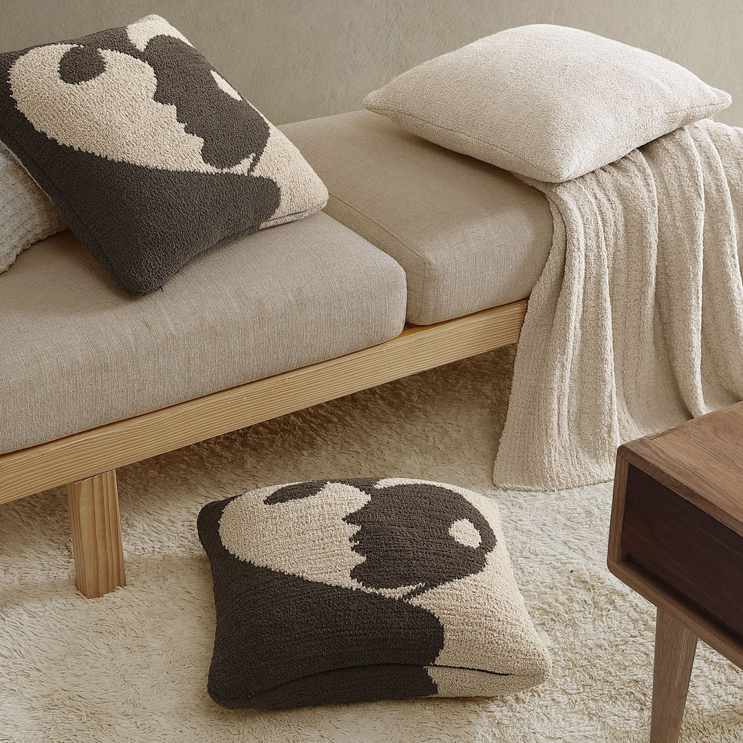 Soft, Warm, and Stylish Cozy Face Print Throw Pillow - The Rug Decor