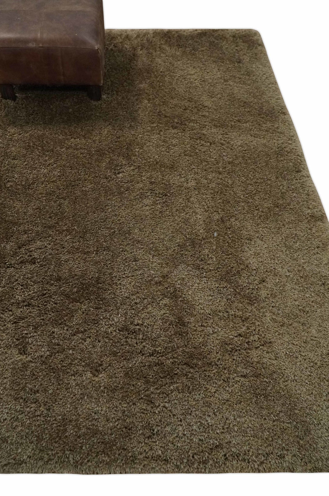 Solid 3x5, 4X6 and 5x7 Hand Woven Shag Brown Soft Viscose Area Rug - The Rug Decor