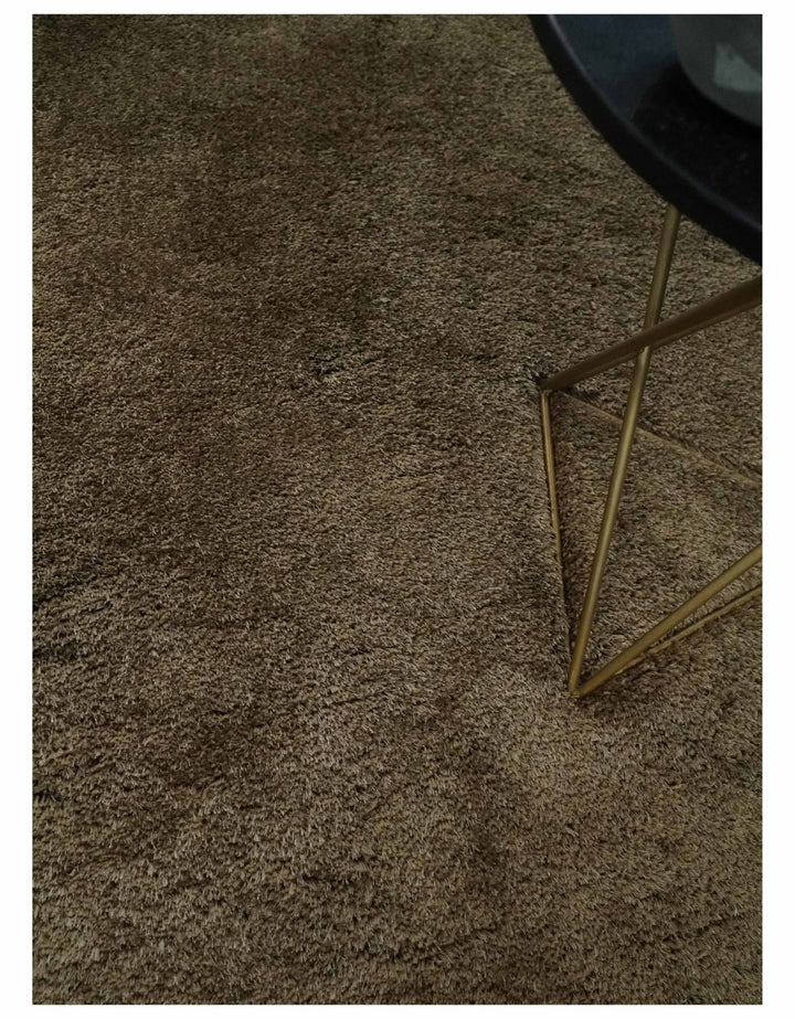 Solid 3x5, 4X6 and 5x7 Hand Woven Shag Brown Soft Viscose Area Rug - The Rug Decor