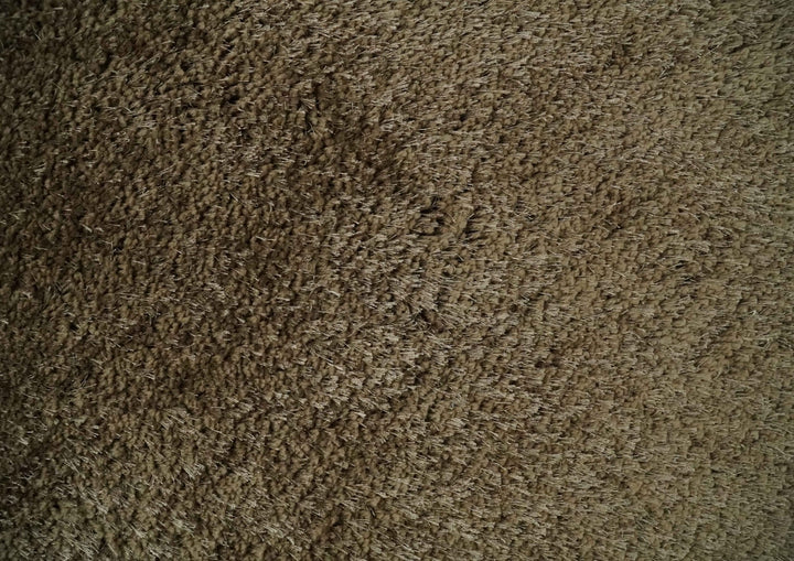 Solid 3x5, 4X6 and 5x7 Hand Woven Shag Brown Soft Viscose Area Rug - The Rug Decor