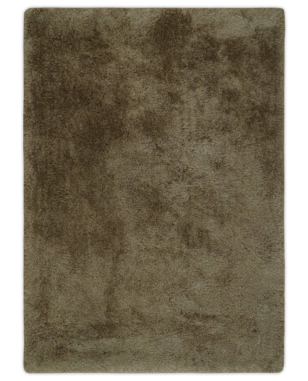 Solid 3x5, 4X6 and 5x7 Hand Woven Shag Brown Soft Viscose Area Rug - The Rug Decor