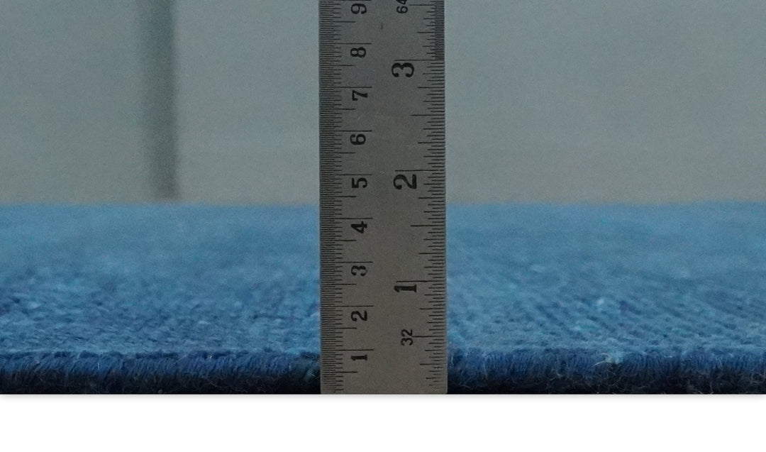 Solid Blue Hand knotted Contemporary 8x10 wool Area Rug - The Rug Decor