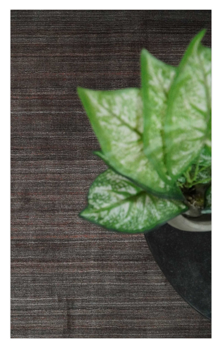 Solid Brown Scandinavian 5x7 Blended Wool Flatwoven Area Rug, Dinning, Kids Rug | HL17 - The Rug Decor