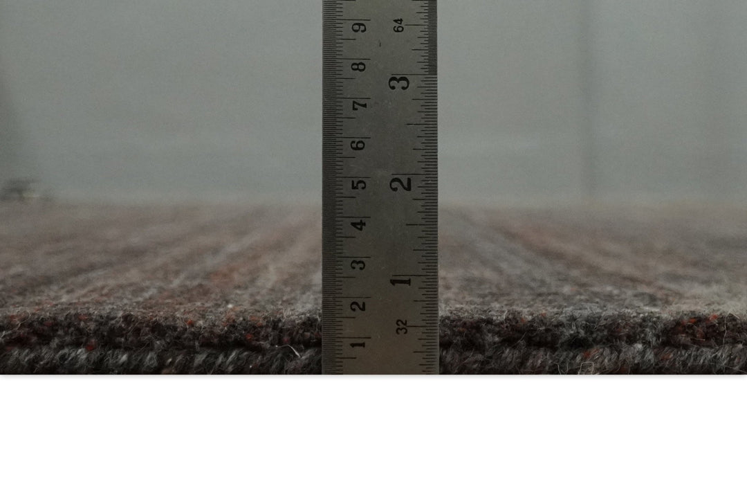 Solid Brown Scandinavian 5x7 Blended Wool Flatwoven Area Rug, Dinning, Kids Rug | HL17 - The Rug Decor