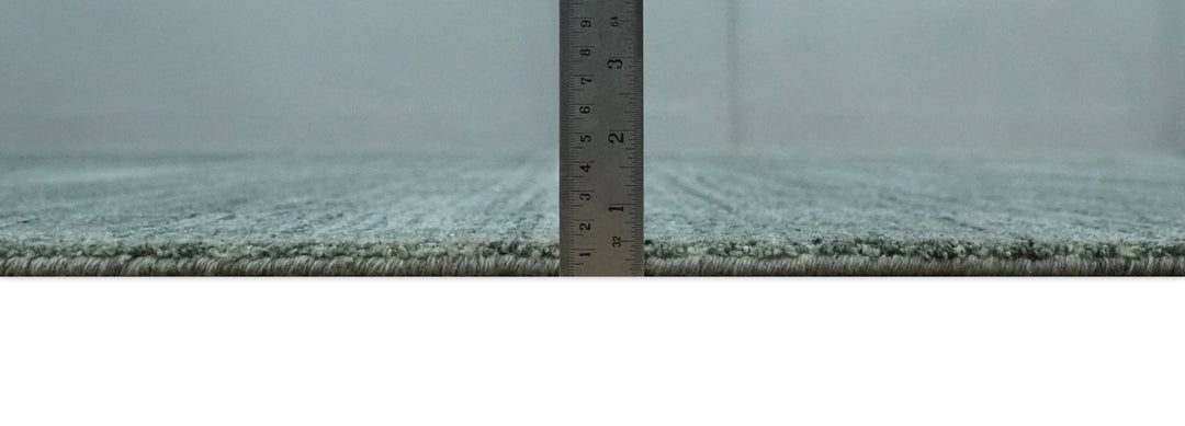 Solid Charcoal and Teal Scandinavian 8x10 Hand Made Blended Wool Flatwoven Area Rug | KE8 - The Rug Decor