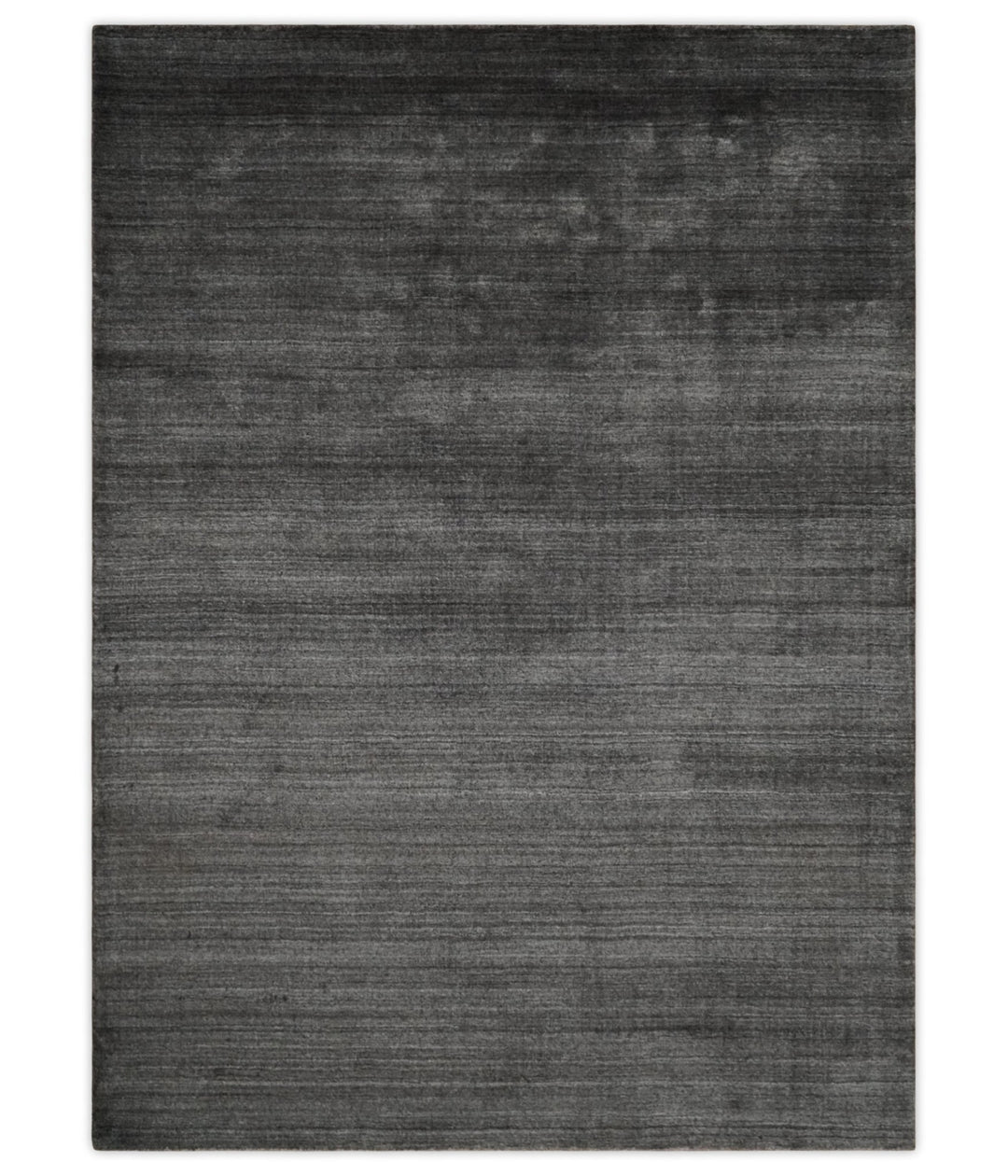 Solid Charcoal Scandinavian 5x7 Blended Bamboo Silk Flatwoven Area Rug, Dinning, Kids Rug | HL44 - The Rug Decor