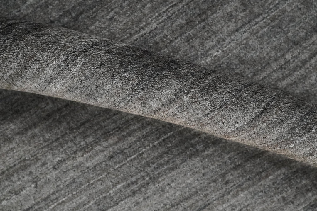 Solid Charcoal Scandinavian 5x7 Blended Bamboo Silk Flatwoven Area Rug, Dinning, Kids Rug | HL44 - The Rug Decor