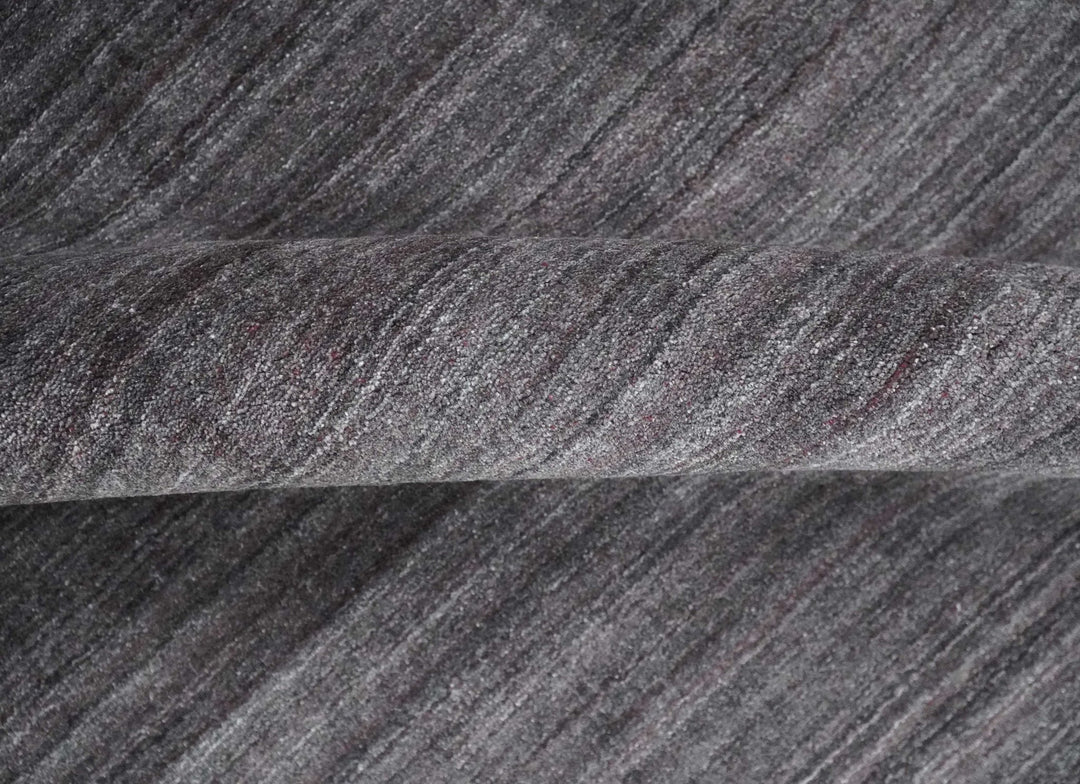 Solid Charcoal Scandinavian 5x7 Blended Wool Flatwoven Area Rug, Dinning, Kids Rug | HL14 - The Rug Decor