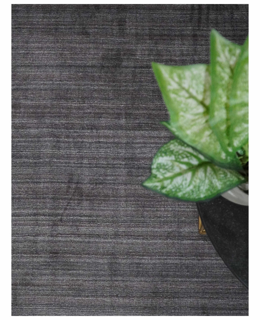 Solid Charcoal Scandinavian 5x7 Blended Wool Flatwoven Area Rug, Dinning, Kids Rug | HL14 - The Rug Decor