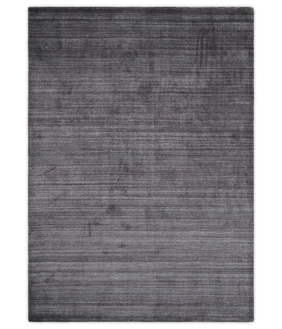 Solid Charcoal Scandinavian 5x7 Blended Wool Flatwoven Area Rug, Dinning, Kids Rug | HL14 - The Rug Decor