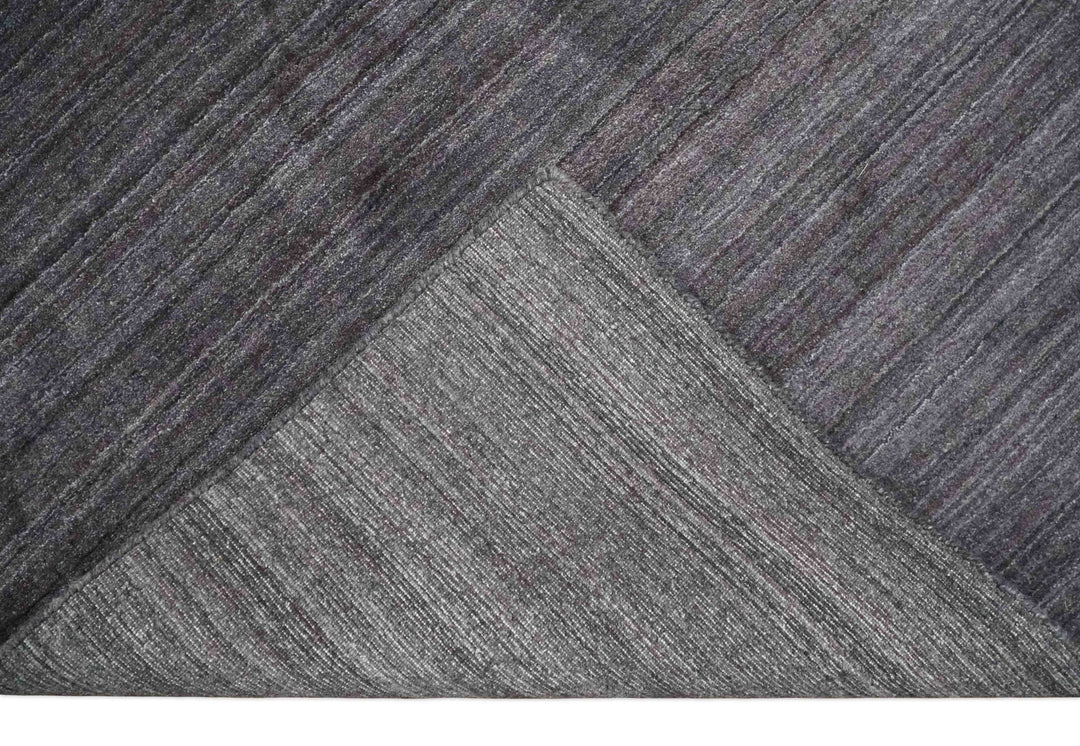 Solid Charcoal Scandinavian 5x7 Blended Wool Flatwoven Area Rug, Dinning, Kids Rug | HL14 - The Rug Decor