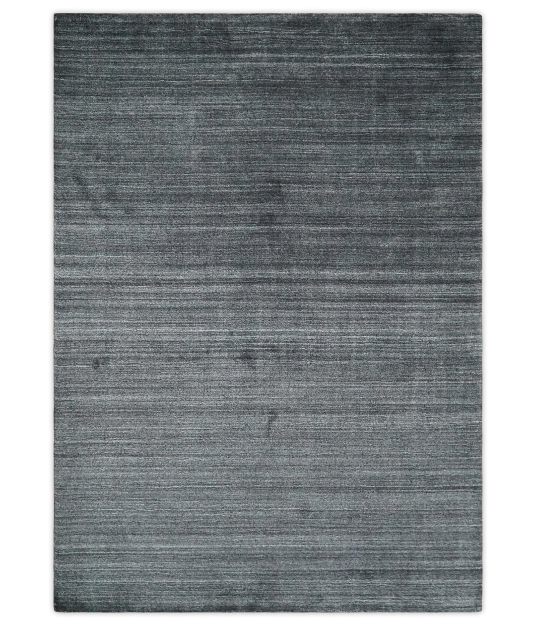 Solid Dark Gray Scandinavian 5x7 Blended Bamboo Silk Flatwoven Area Rug, Dinning, Kids Rug | HL32 - The Rug Decor