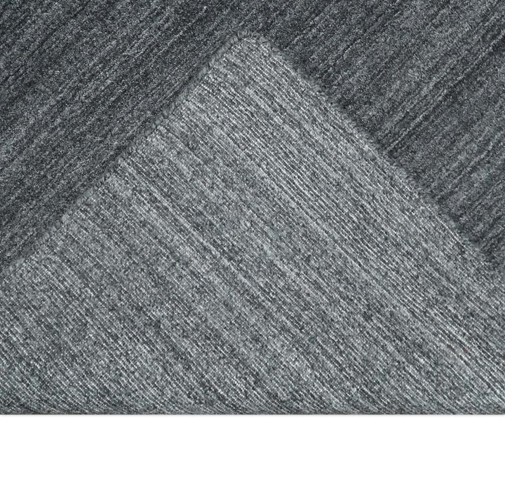 Solid Dark Gray Scandinavian 5x7 Blended Bamboo Silk Flatwoven Area Rug, Dinning, Kids Rug | HL32 - The Rug Decor