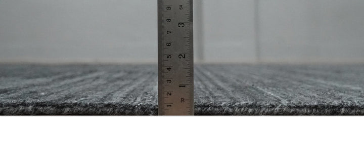 Solid Dark Gray Scandinavian 5x7 Blended Bamboo Silk Flatwoven Area Rug, Dinning, Kids Rug | HL32 - The Rug Decor