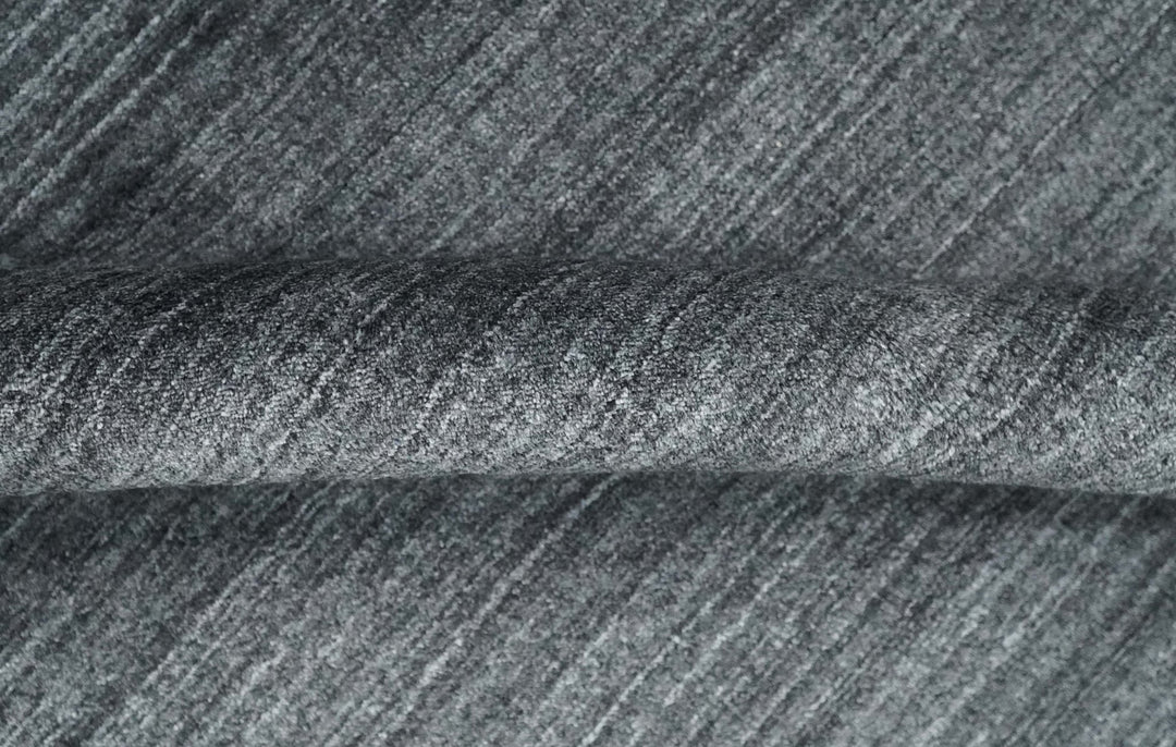 Solid Dark Gray Scandinavian 5x7 Blended Bamboo Silk Flatwoven Area Rug, Dinning, Kids Rug | HL32 - The Rug Decor