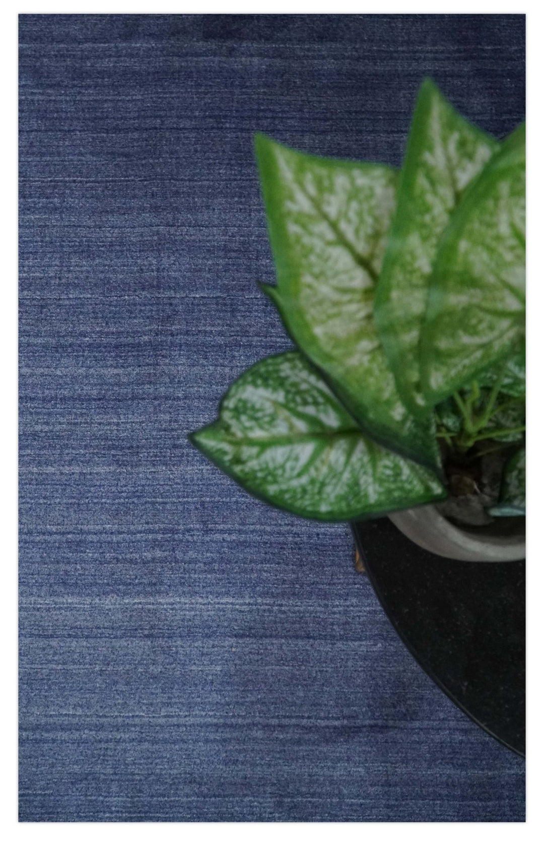 Solid Denim Blue Scandinavian 5x7 Blended Bamboo Silk Flatwoven Area Rug, Dinning, Kids Rug | HL46 - The Rug Decor