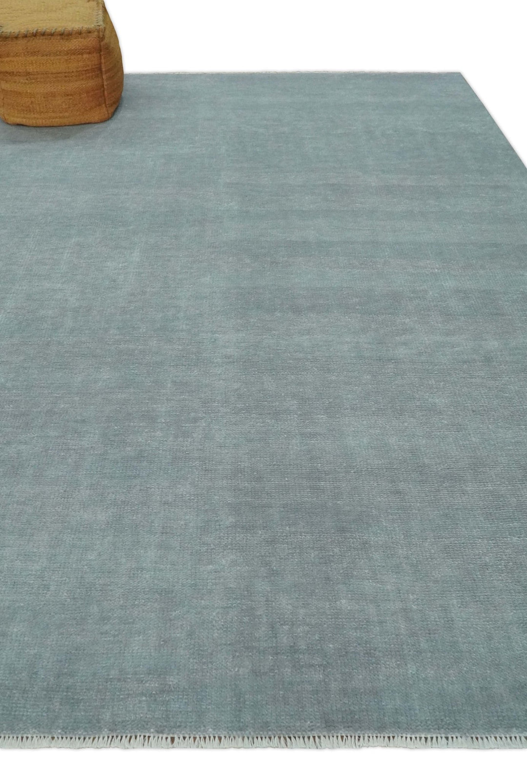 Solid Gray Hand knotted Modern look Custom Made wool Area Rug - The Rug Decor