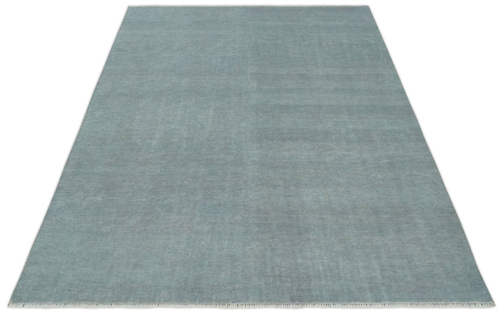Solid Gray Hand knotted Modern look Custom Made wool Area Rug - The Rug Decor