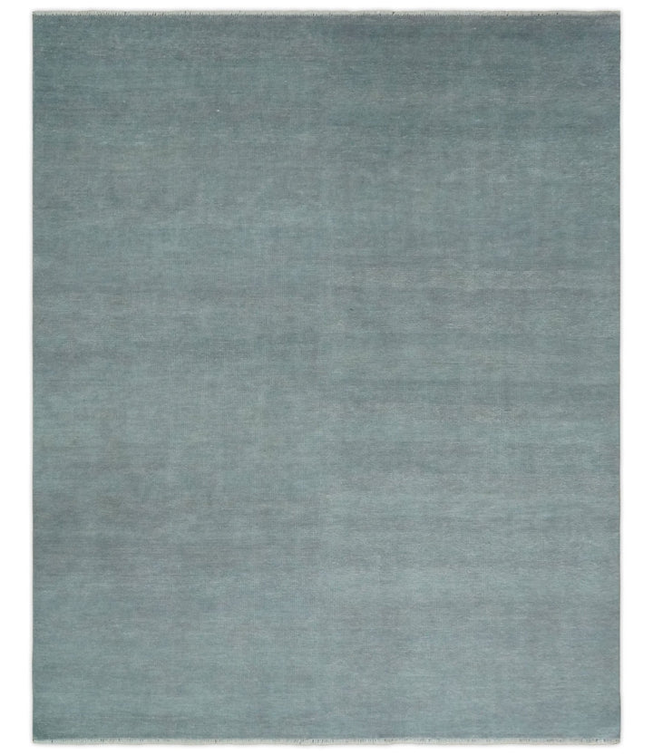Solid Gray Hand knotted Modern look Custom Made wool Area Rug - The Rug Decor