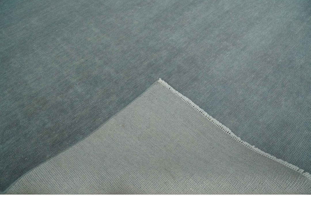 Solid Gray Hand knotted Modern look Custom Made wool Area Rug - The Rug Decor