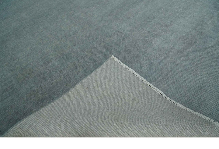 Solid Gray Hand knotted Modern look Custom Made wool Area Rug - The Rug Decor