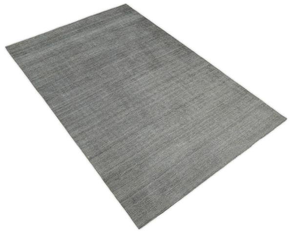 Solid Gray Rug made with wool blend, Layering Rug, Living Room Rug | TRD178 - The Rug Decor