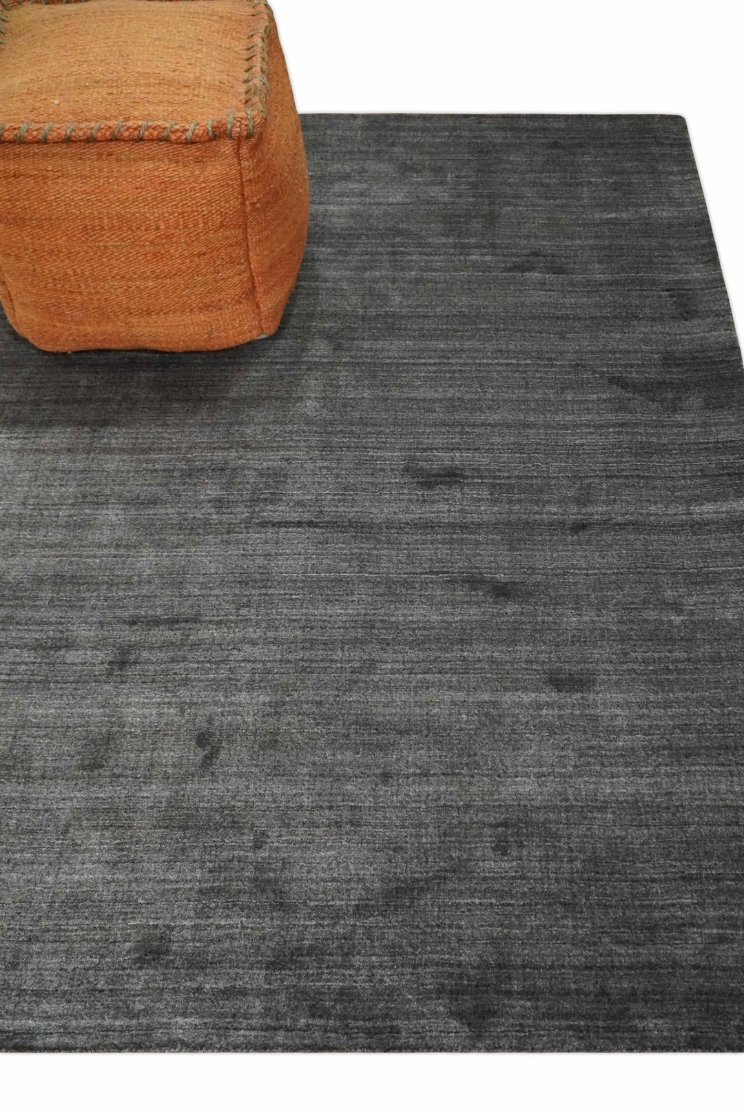 Solid Gray Scandinavian 5x7 Blended Wool Flatwoven Area Rug | HL21 - The Rug Decor
