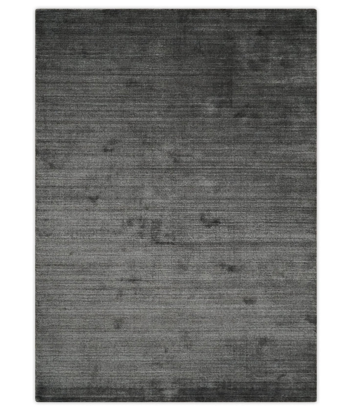 Solid Gray Scandinavian 5x7 Blended Wool Flatwoven Area Rug | HL21 - The Rug Decor