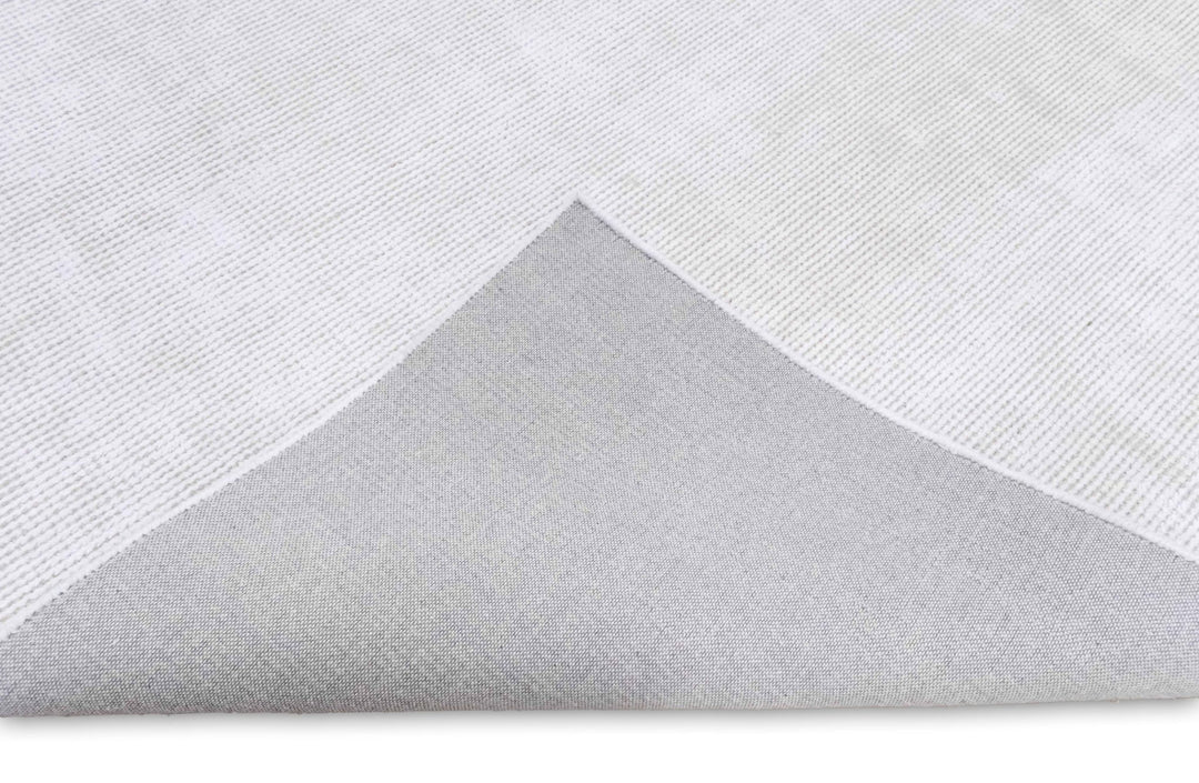 Solid Ivory Hand Made Textured Wool Area Rug | Low Pile | No Shedding | TRD163 - The Rug Decor