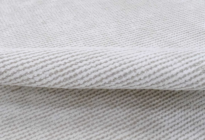 Solid Ivory Hand Made Textured Wool Area Rug | Low Pile | No Shedding | TRD163 - The Rug Decor
