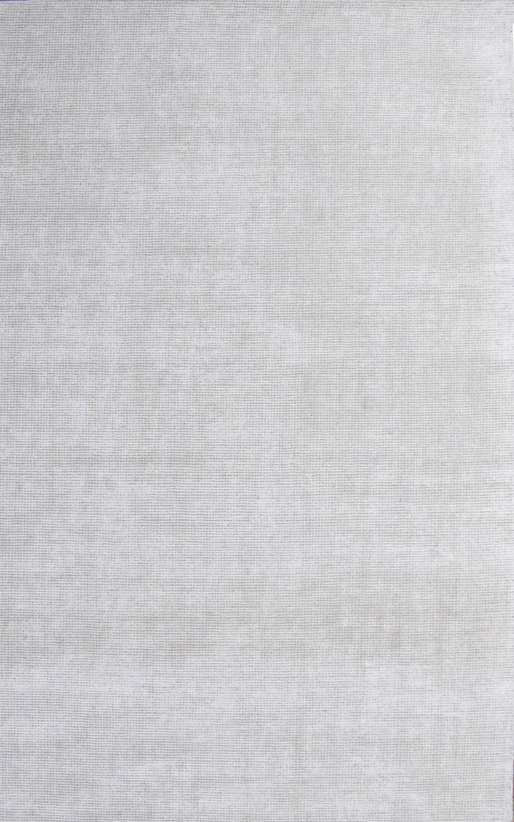 Solid Ivory Hand Made Textured Wool Area Rug | Low Pile | No Shedding | TRD163 - The Rug Decor