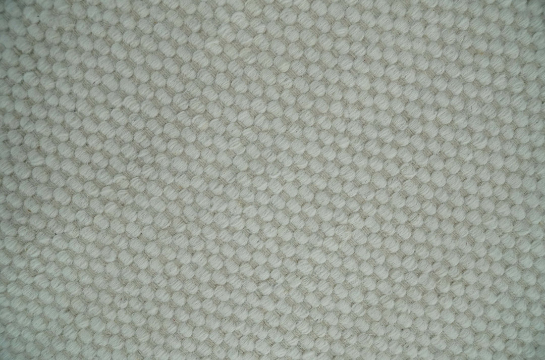 Solid Ivory White Hand made Dari Multi size 5x8, 5x7 and 8x11 Area Rug, Layering, Kids Rug | SOL7 - The Rug Decor
