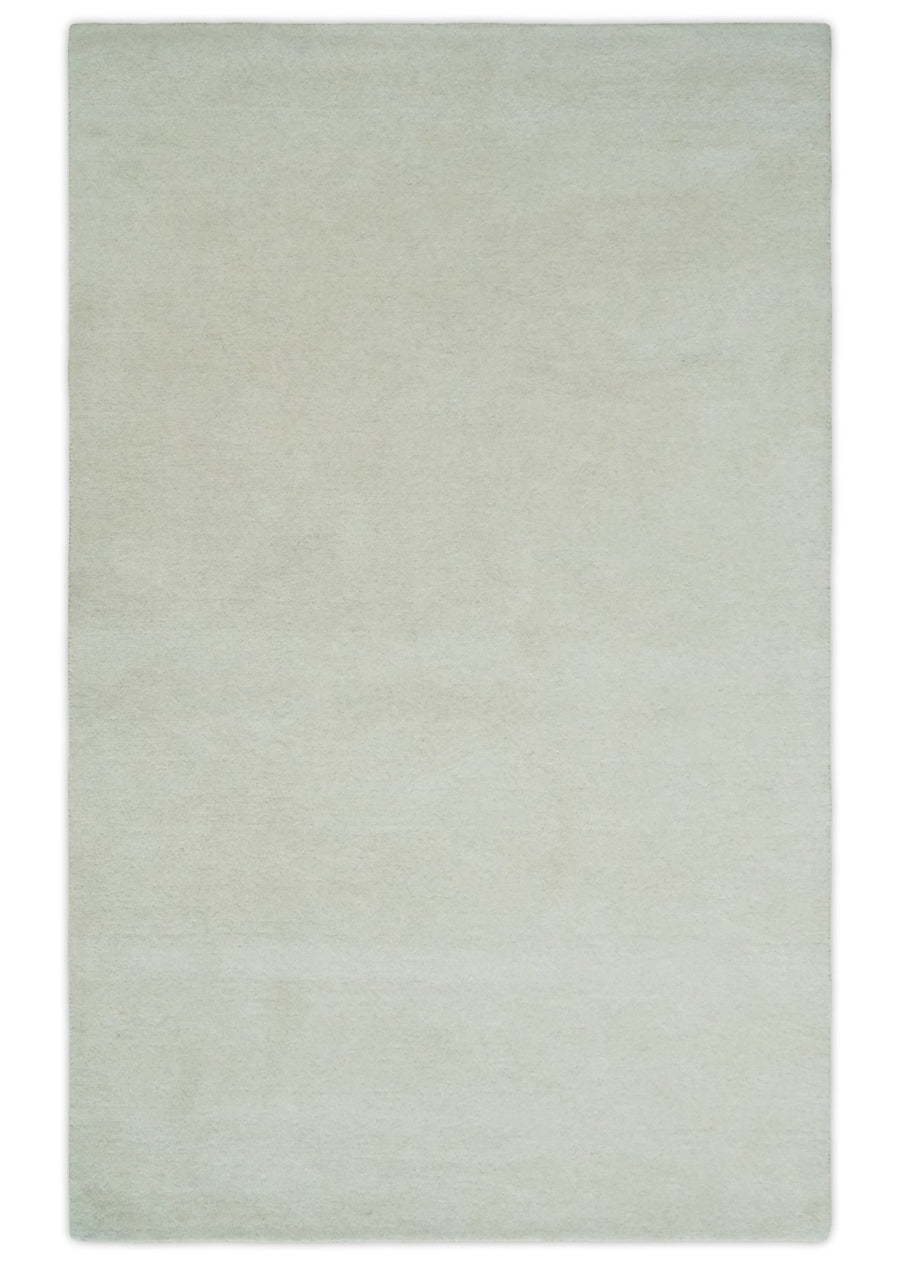 Solid Ivory White Hand Tufted Multi size 5x8, 6x9 and 8x10 Area Rug, Layering, Kids Rug | SOL6 - The Rug Decor