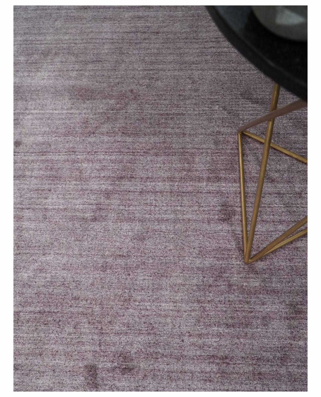 Solid Lavender Purple Scandinavian 5x7 Blended Wool Flatwoven Area Rug | HL12 - The Rug Decor