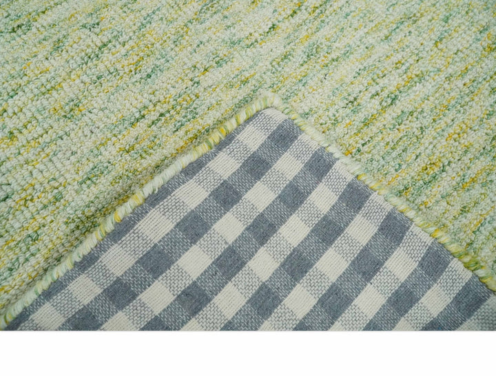 Solid Moss Greeen Ivory and Gold Abstract Hand Tufted 2x3, 3x5, 5x8, 6x9, 8x10 and 9x12 Natural Wool Area Rug | UL58 - The Rug Decor