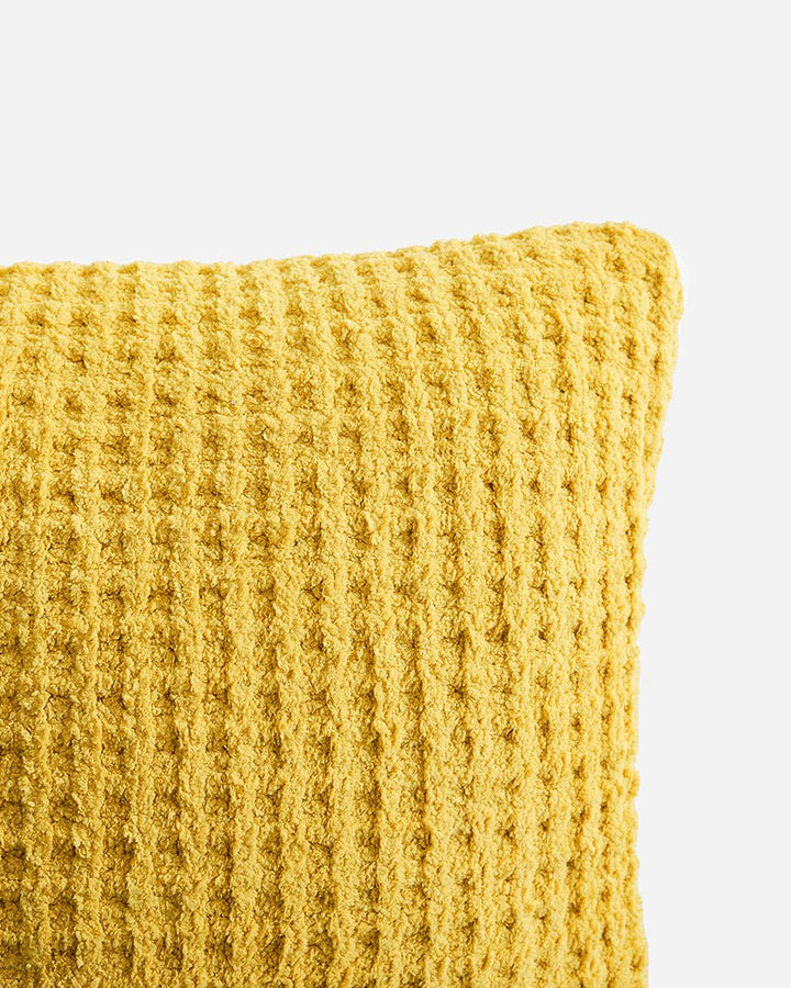 Solid Multi Color Crocheted Snug Waffle Throw Pillow - The Rug Decor