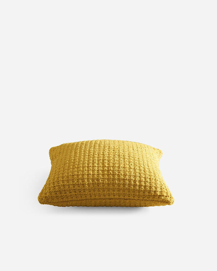Solid Multi Color Crocheted Snug Waffle Throw Pillow - The Rug Decor