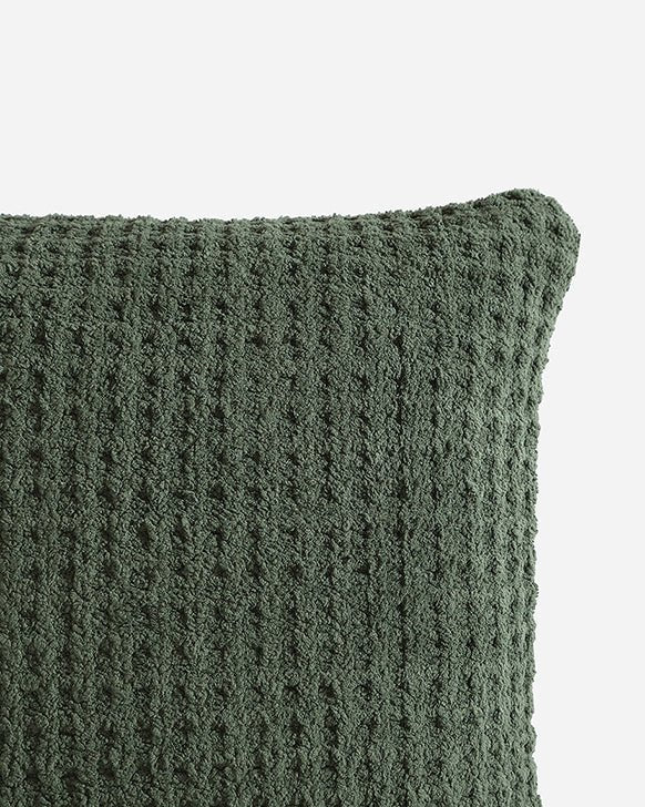 Solid Multi Color Crocheted Snug Waffle Throw Pillow - The Rug Decor